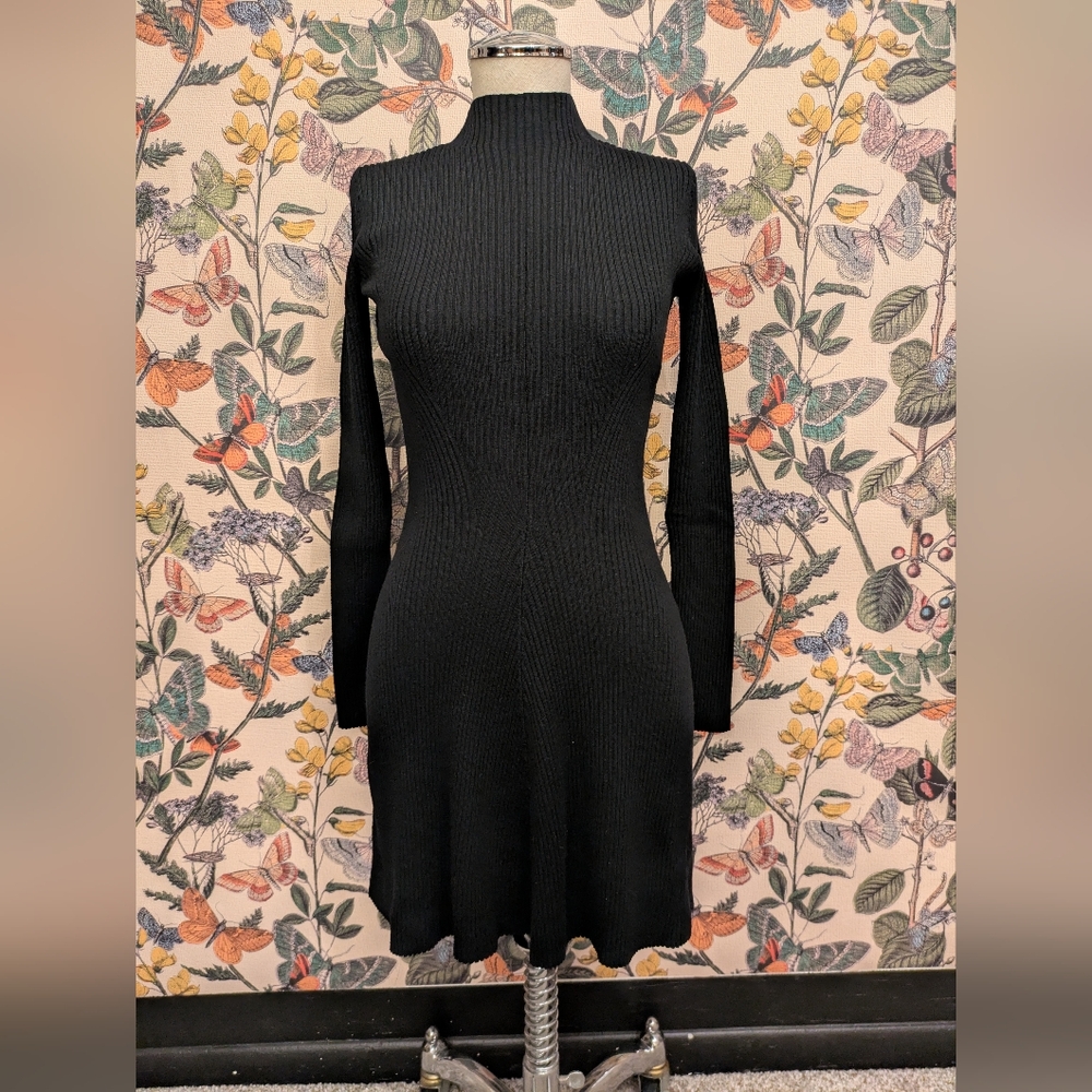 Theory Black Rib Knit Dress- Size XS